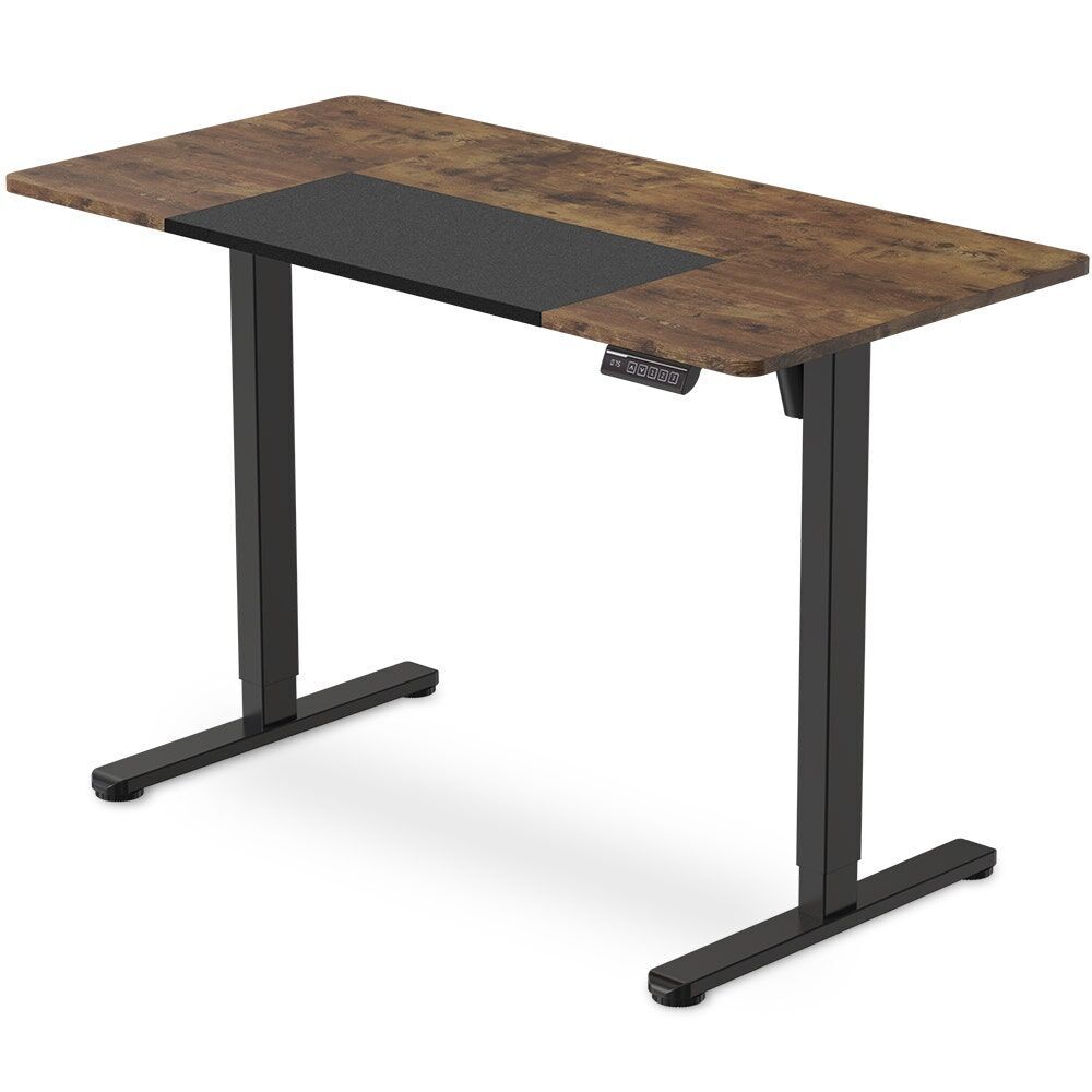 Sit To Stand Standing Desk 72-118cm Electric Height Adjustable Walnut Style Desktop Black Frame