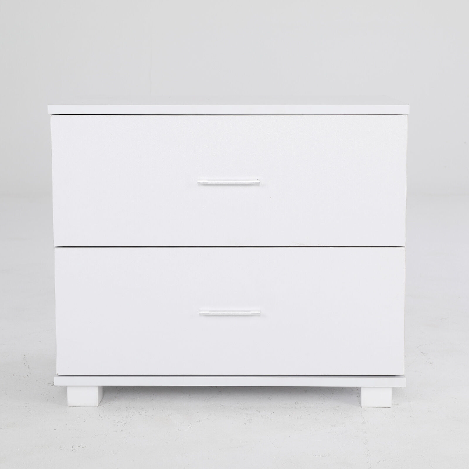 Bedside Table Side Storage Cabinet Nightstand Bedroom 2 Drawer Legs ETTA White
