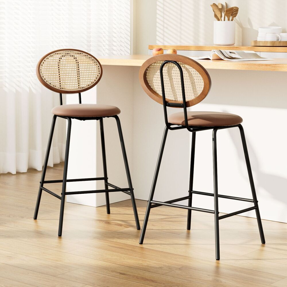 Bar Stools PU Leather Stools Brown