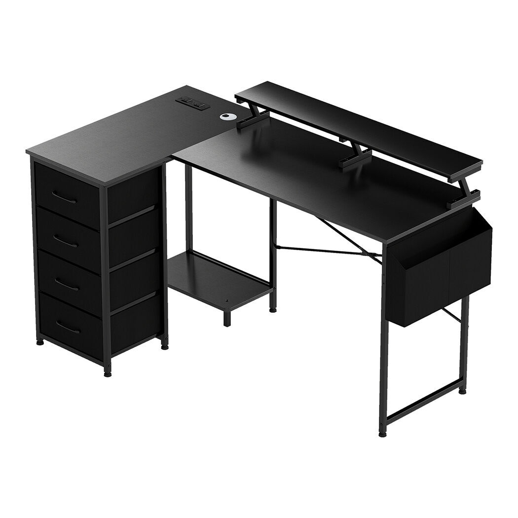 L Shaped Gaming Desk with Storage Drawers