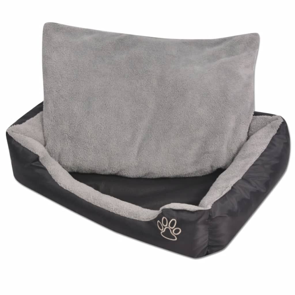 Dog Bed with Padded Cushion Size Black