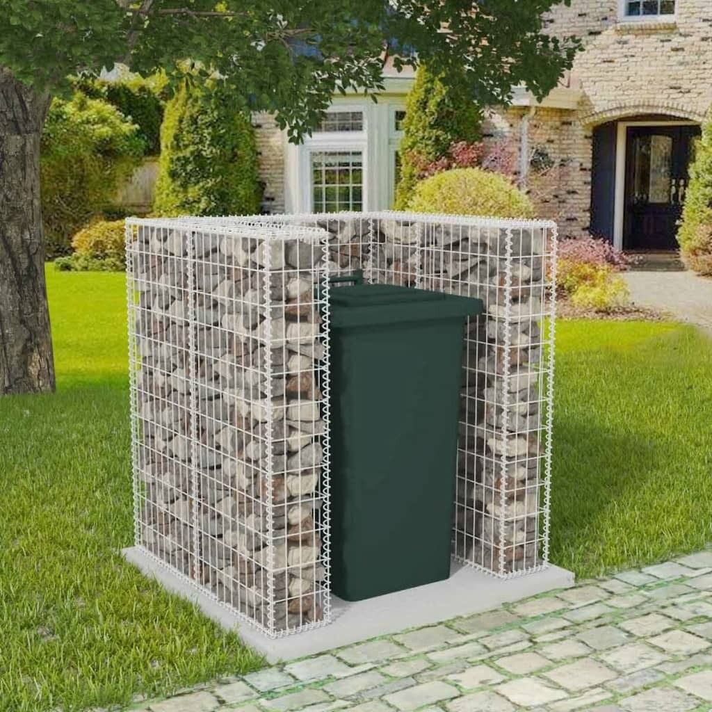 Gabion Single Wheelie Bin Surround Steel