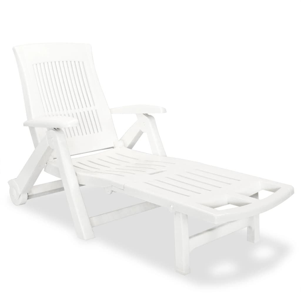 Sun Lounger with Footrest Plastic