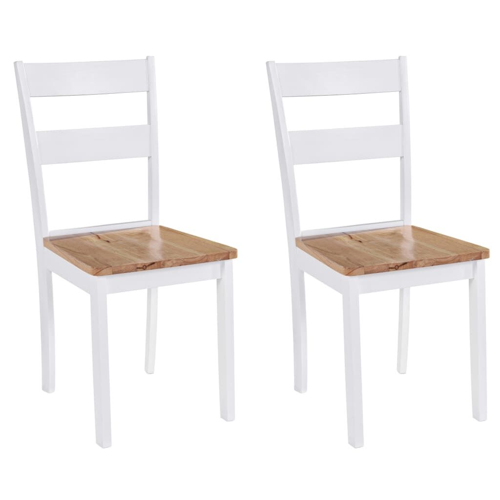 Dining Chairs White Solid Rubber Wood