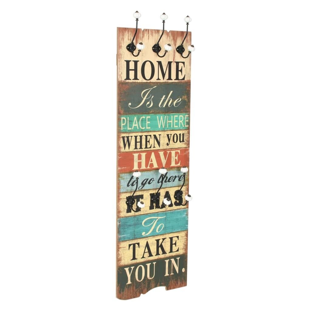 Wall-mounted Coat Rack with 6 Hooks 120 by 40 cm