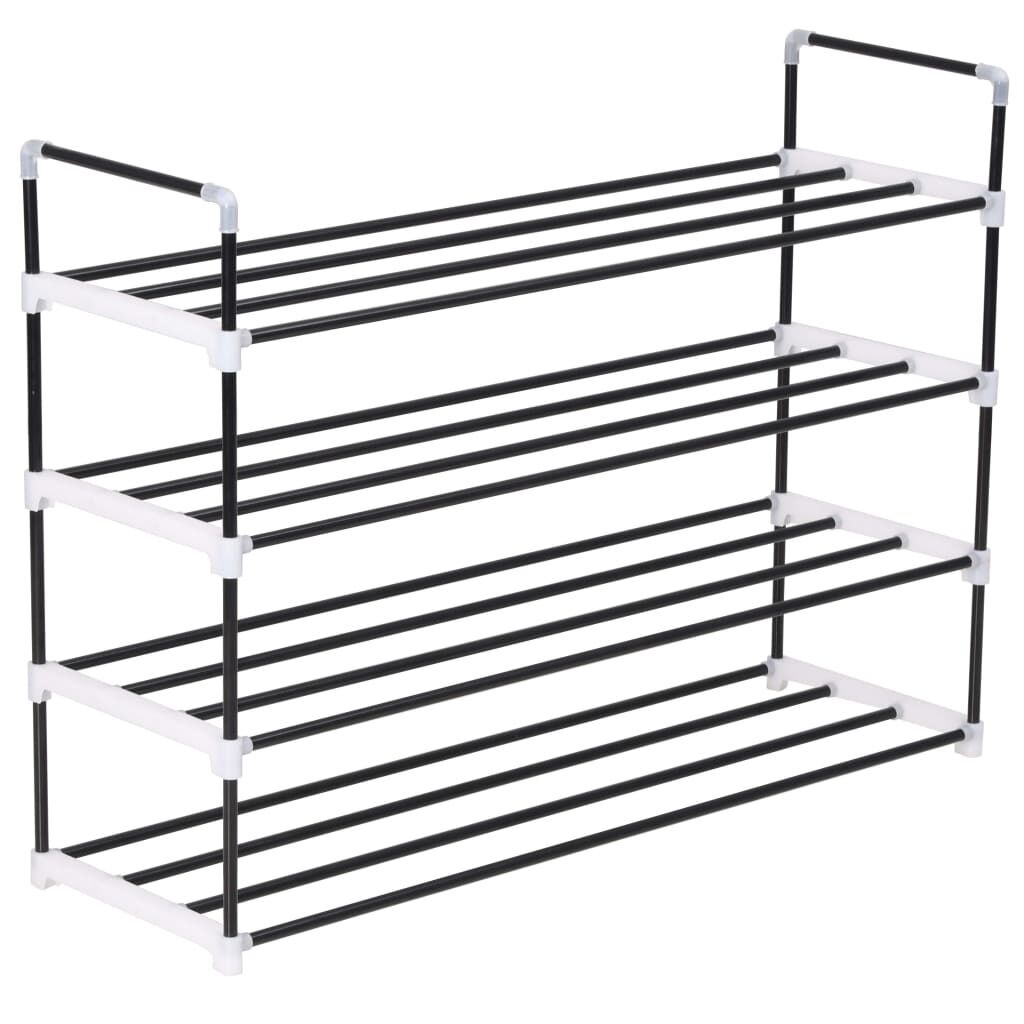 Shoe Rack with Metal and Plastic Black