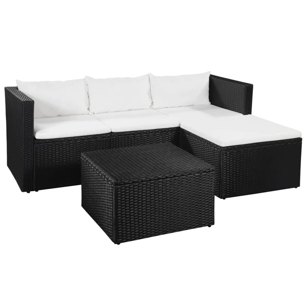 3 Piece Garden Lounge Set Poly Rattan