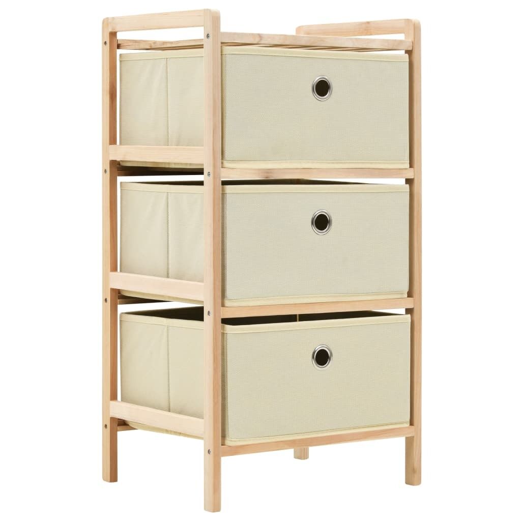 Storage Rack with Fabric Baskets Cedar Wood Beige