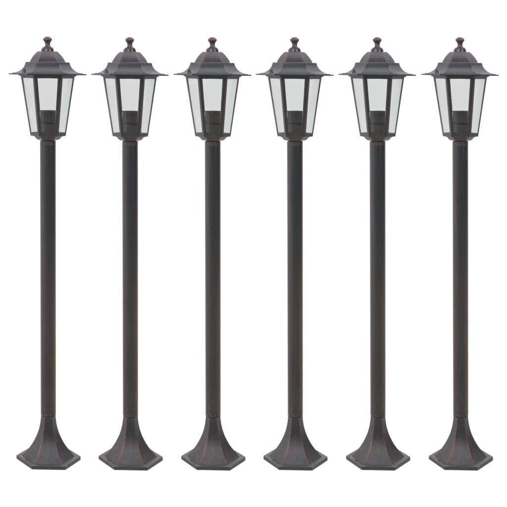 Garden Post Lights 6 pcs E27 110 cm Aluminium