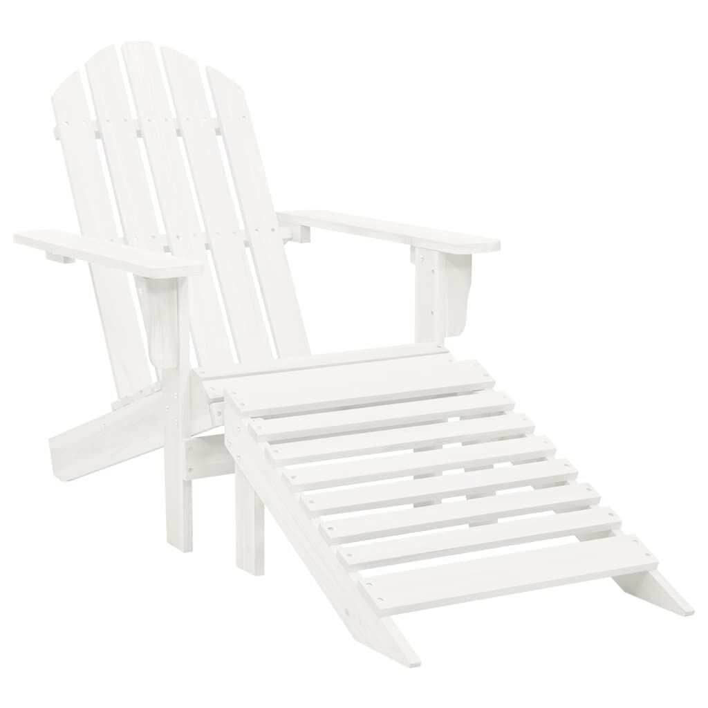 Garden Chair with Ottoman Wood