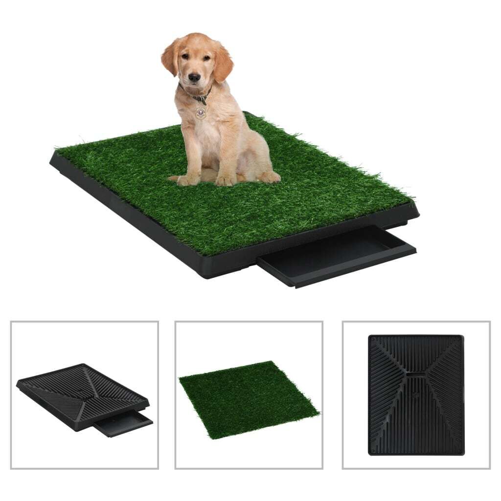 Pet Toilet with Tray and Artificial Turf Green WC