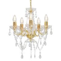 Five-Arm Acrylic-Droplet Chandelier