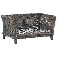 Handwoven Willow Pet Basket with Removable Cushion