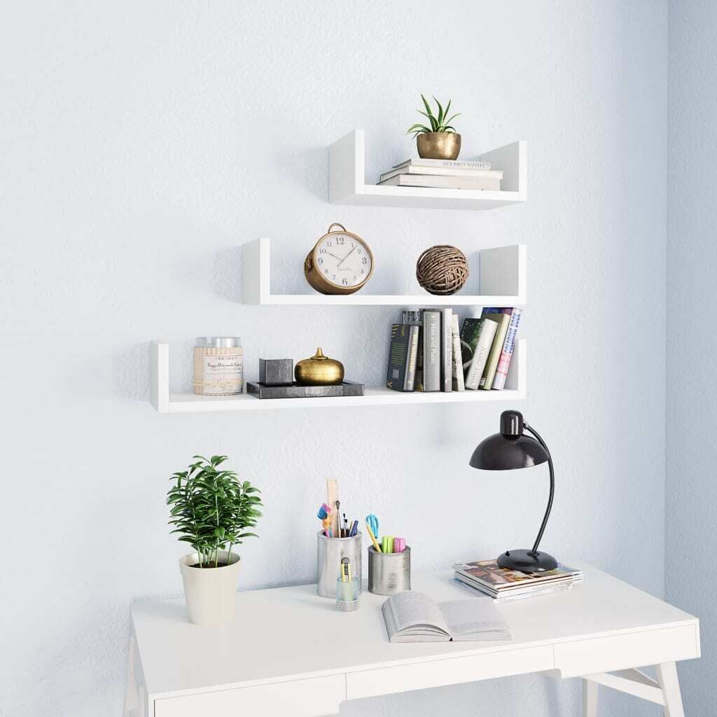 Wall Display Shelf 3 pcs Engineered Wood