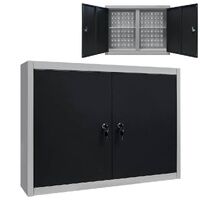 Lockable Wall Tool Cabinet with Twin Adjustable Shelves