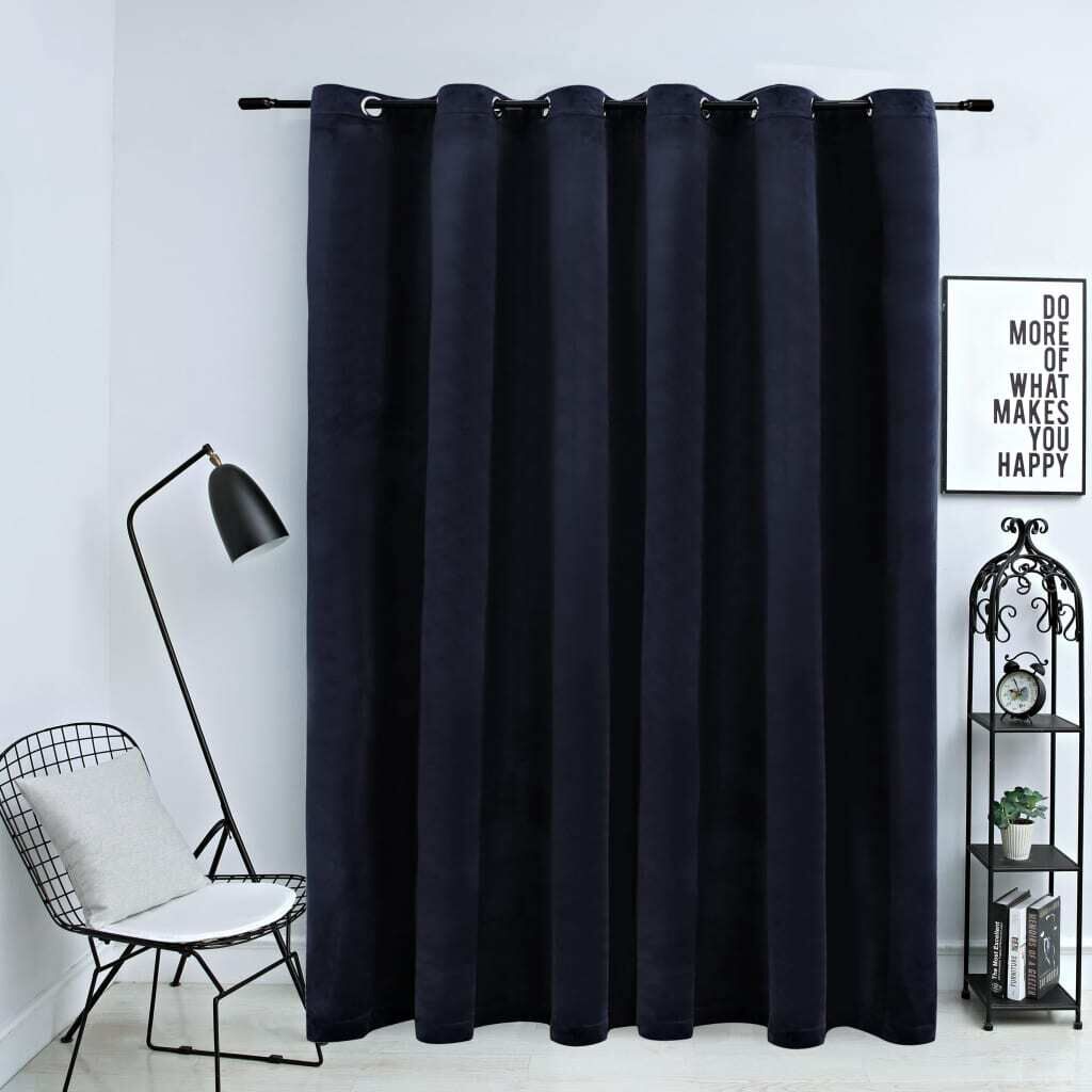 Blackout Curtain with Metal Rings Velvet 290 by 245 cm