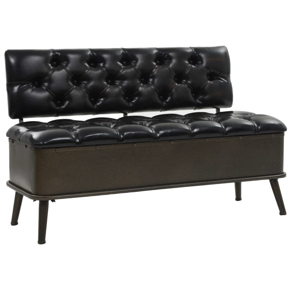 Storage Bench with Backrest Artificial Leather
