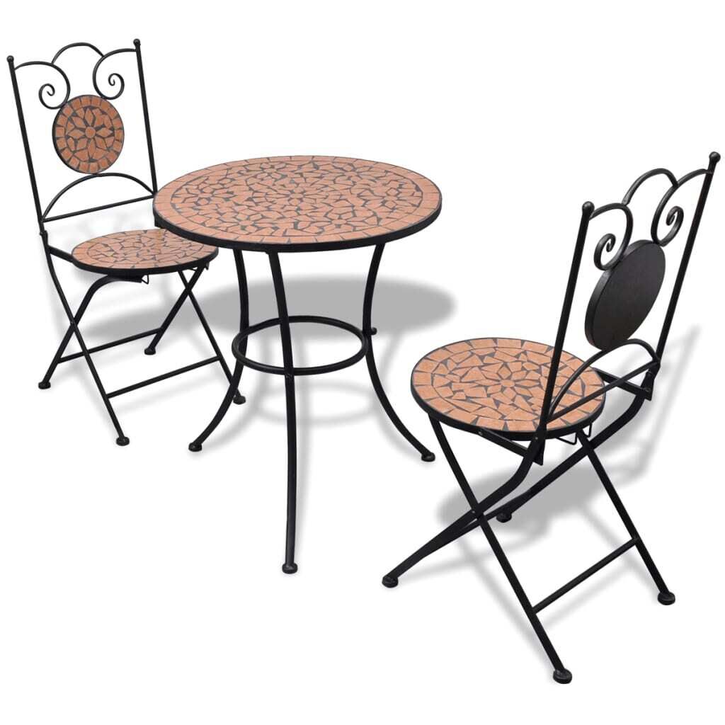 3 Piece Bistro Set Ceramic Tile