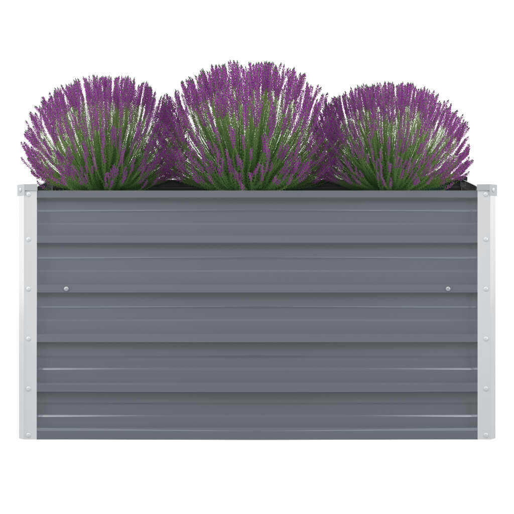 Raised Garden Bed 100x100x45 cm Galvanised Steel