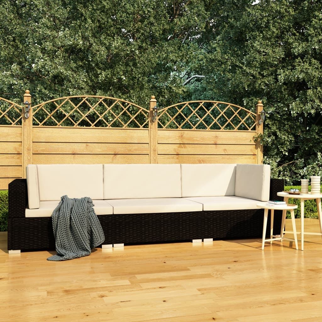 Garden Sofa Set with Cushions Poly Rattan