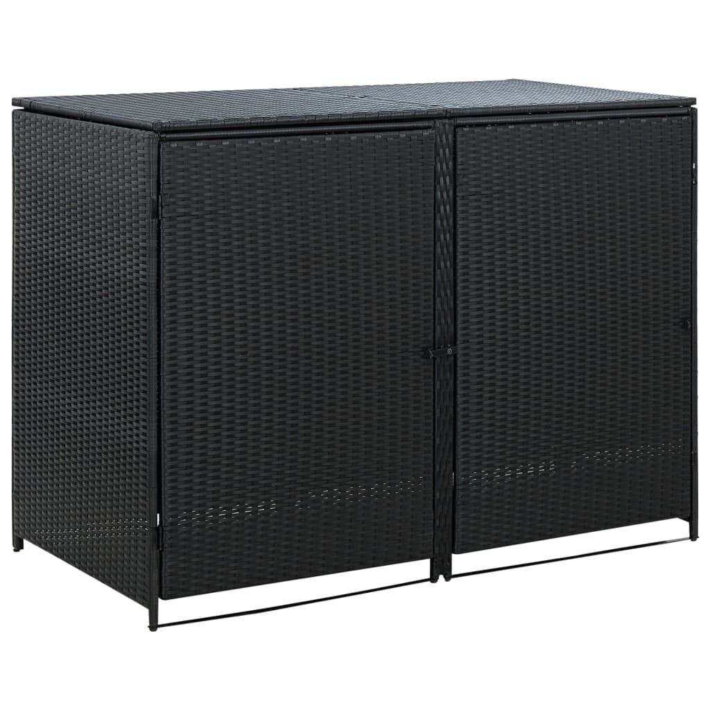 Double Wheelie Bin Shed Poly Rattan