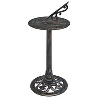 Pedestal Garden Sundial in Bronze-Look Plastic