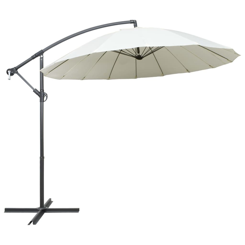 Hanging Garden Parasol White 3 m Aluminium Pole