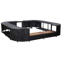 Square PE Rattan Spa Surround with Timber Steps