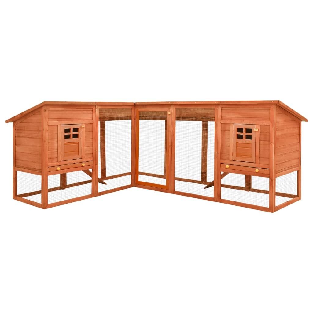 Outdoor Rabbit Hutch with Run Solid Fir Wood