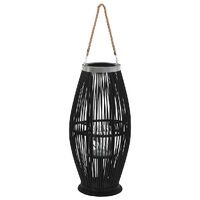 Bamboo Candle Lantern with Hanging Rope