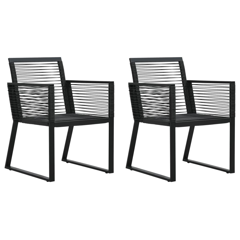 Garden Chairs Black PVC Rattan
