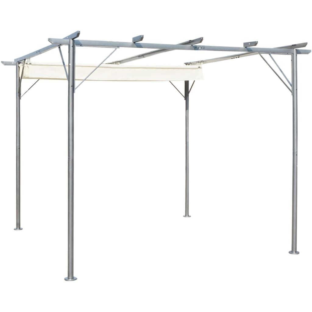 Pergola with Retractable Roof 3 by 3 m Steel