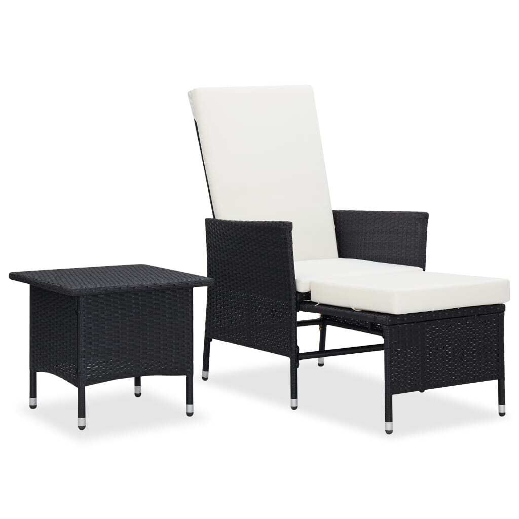 2 Piece Garden Lounge Set with Cushions Poly Rattan