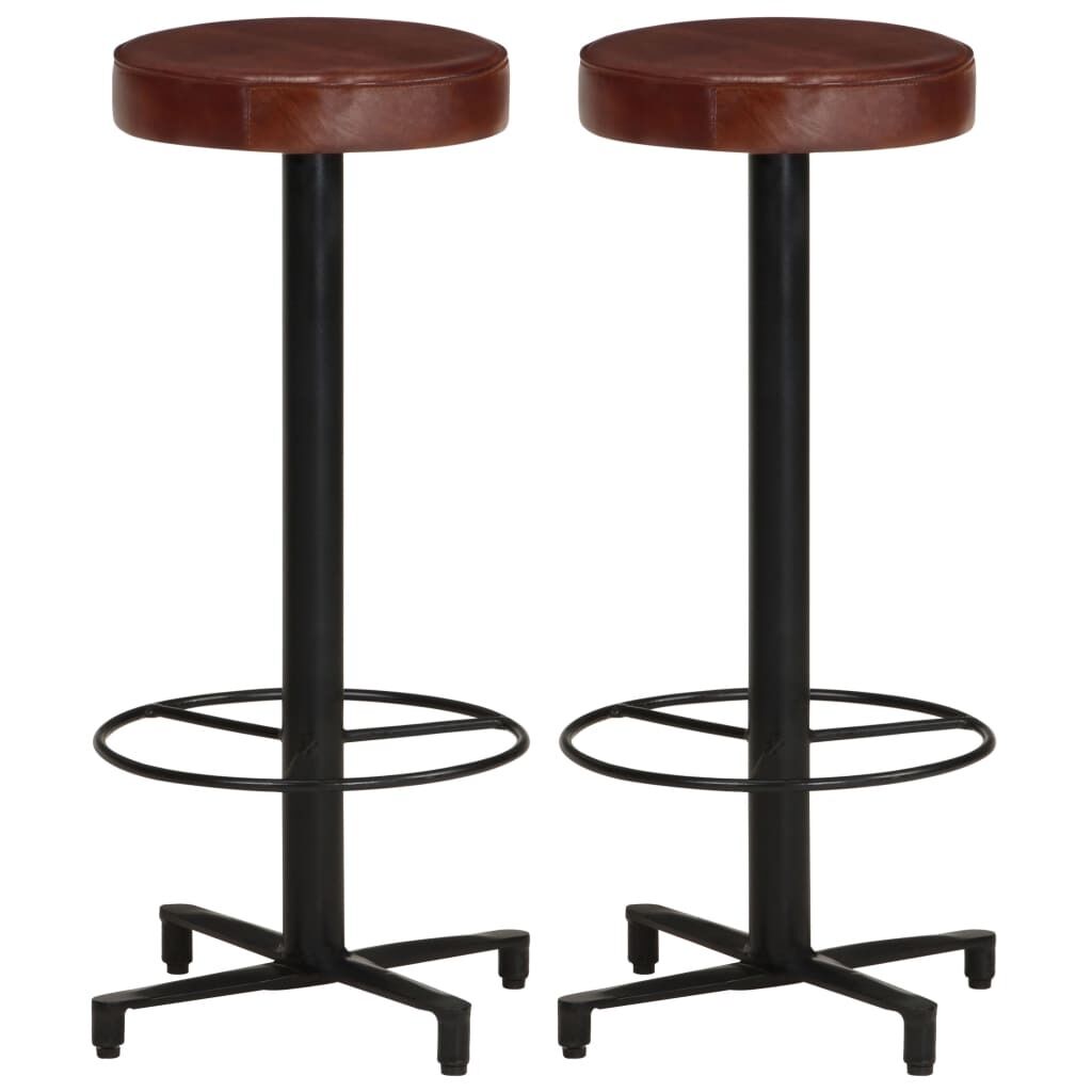 Bar Stools 2 pcs Real Leather