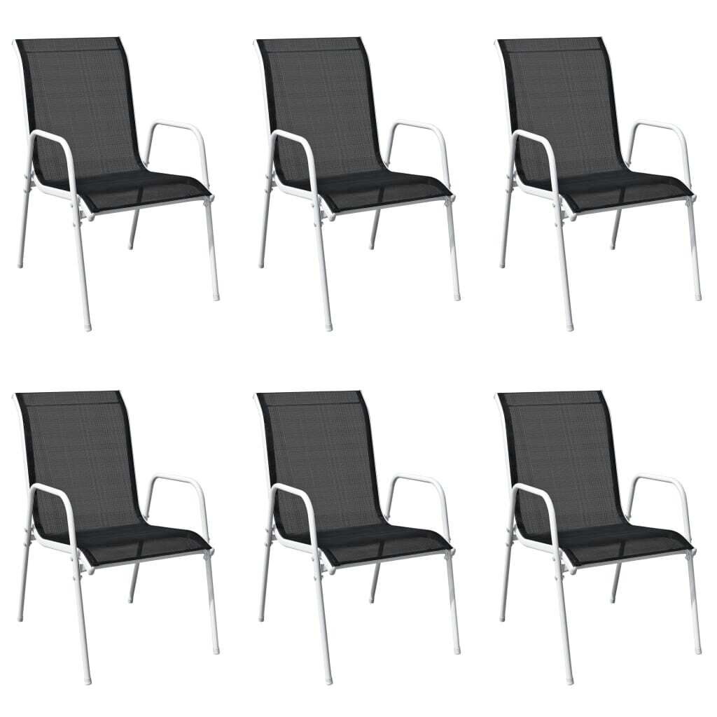 Stackable Garden Chairs Steel and Textilene