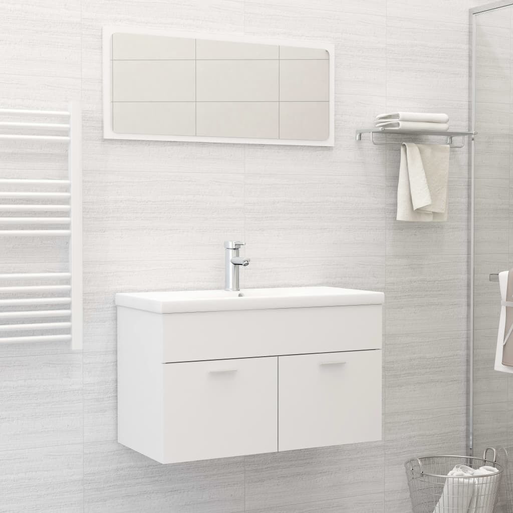 2 Piece Bathroom Furniture Set Engineered Wood