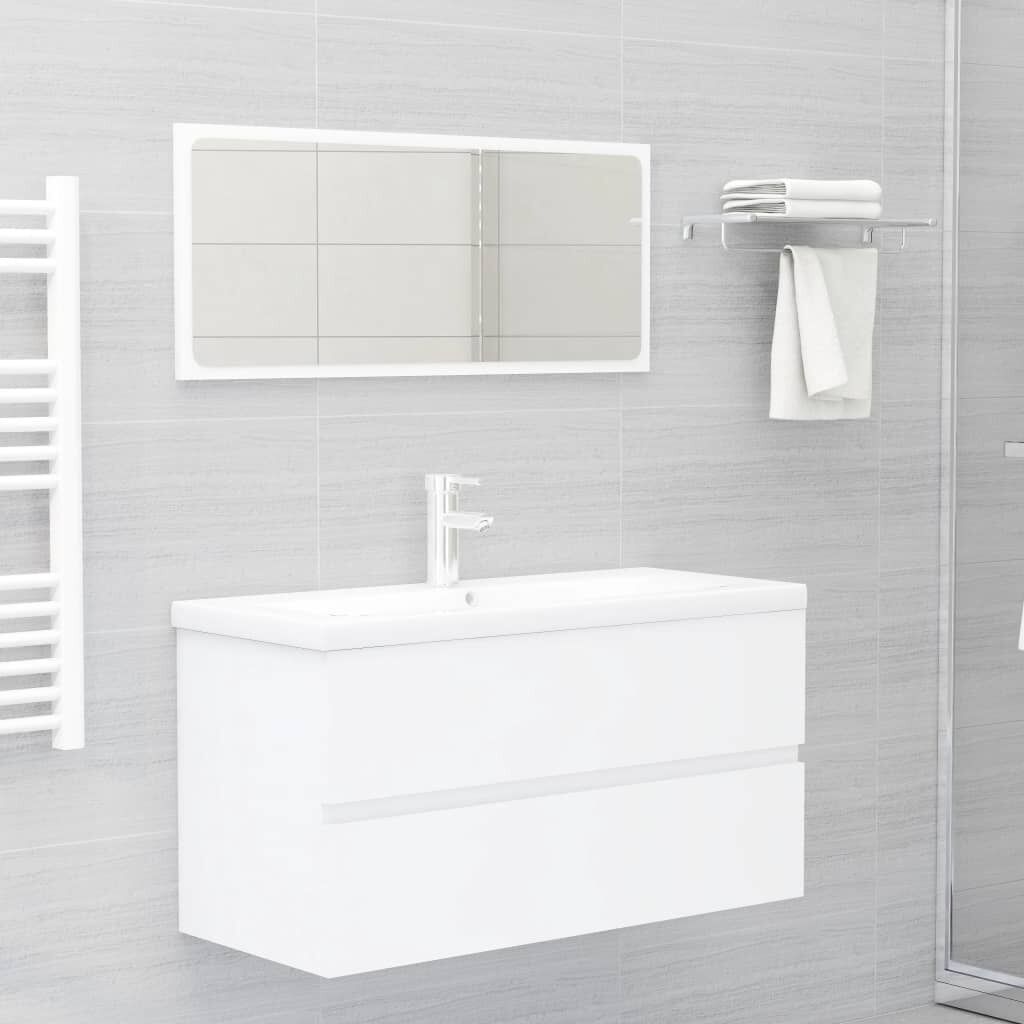 2 Piece Bathroom Furniture Set Engineered Wood