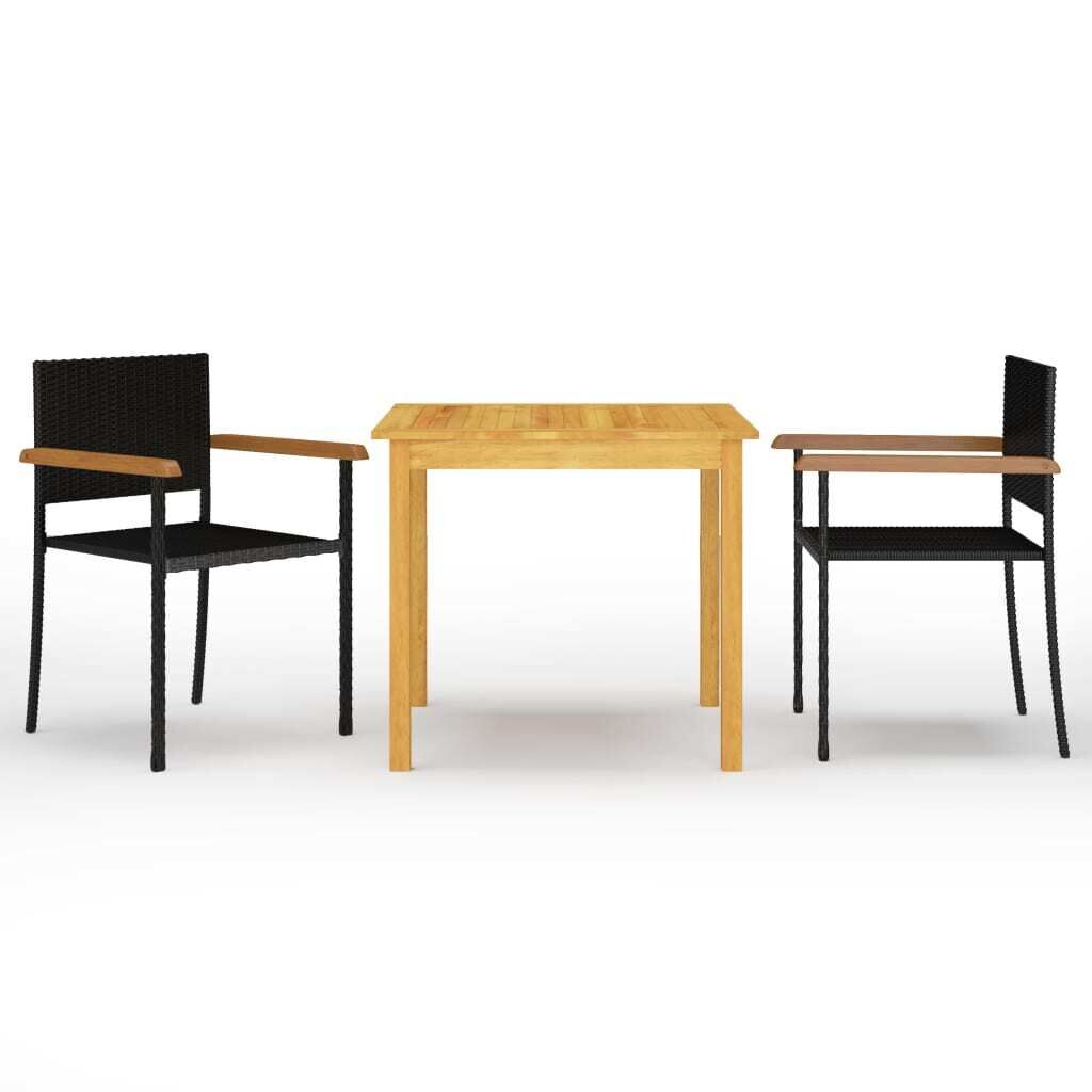 Garden Dining Set Black