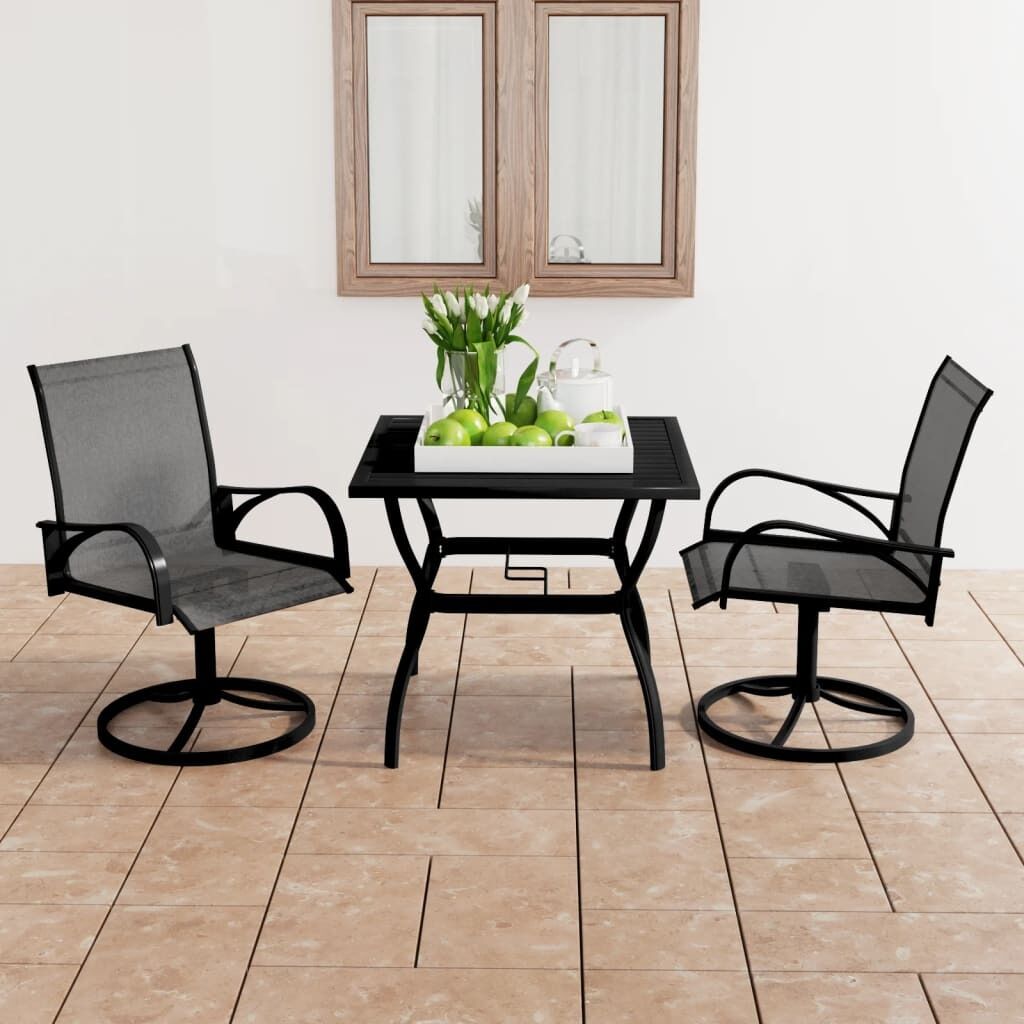 Garden Dining Set Textilene and Steel