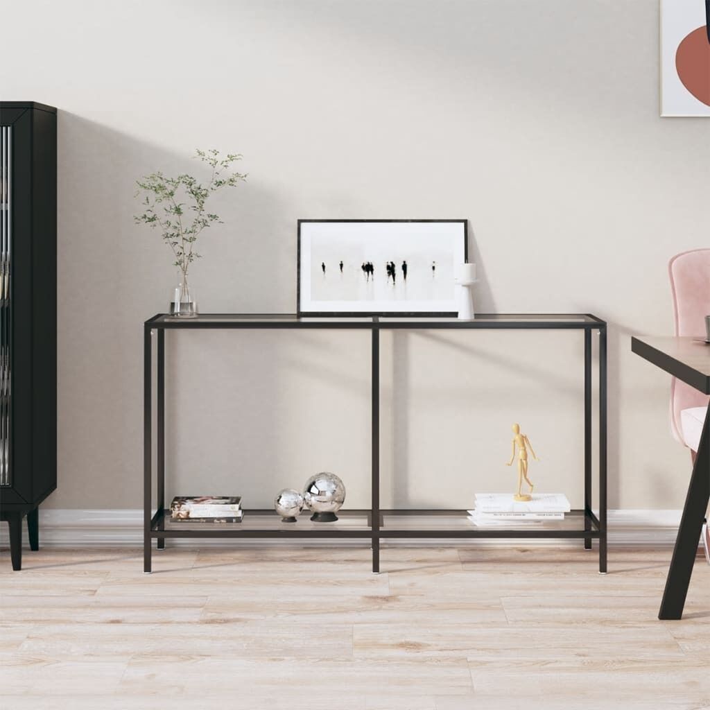 Console Table Transparent Tempered Glass