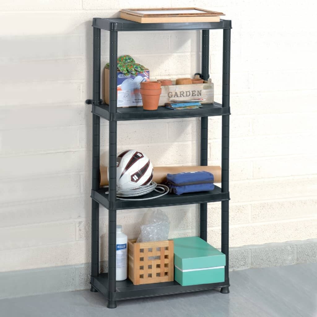 Storage Shelf Black Plastic