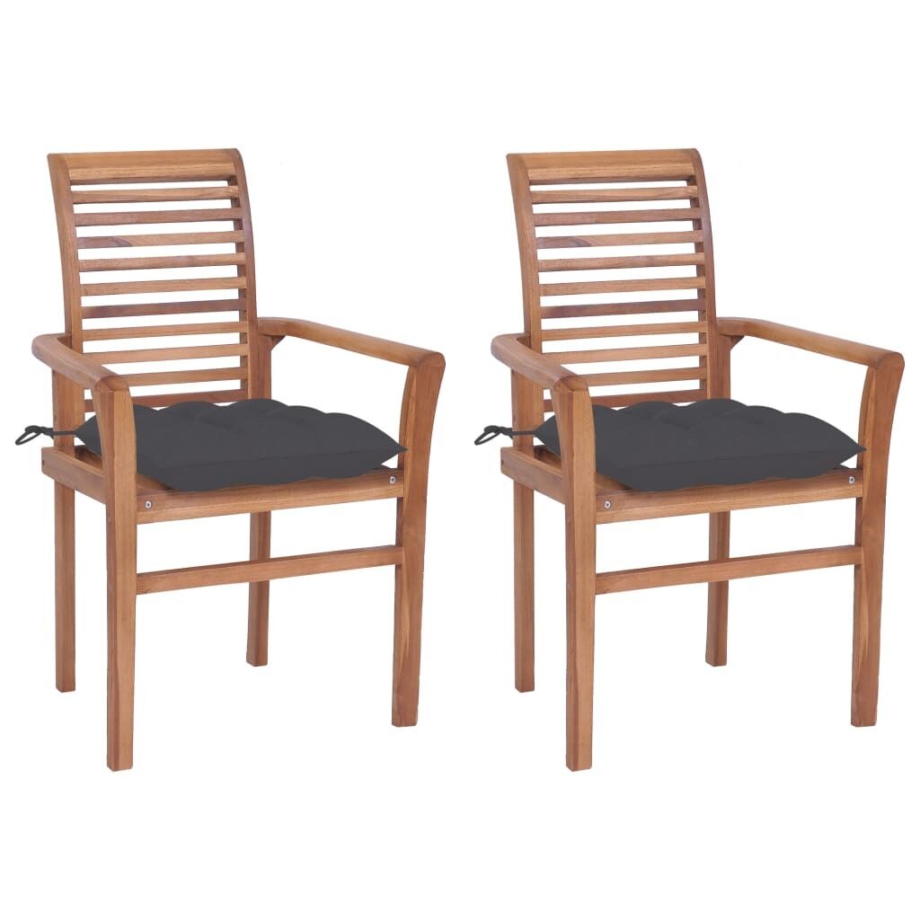 Dining Chairs with Cushions Solid Teak Wood