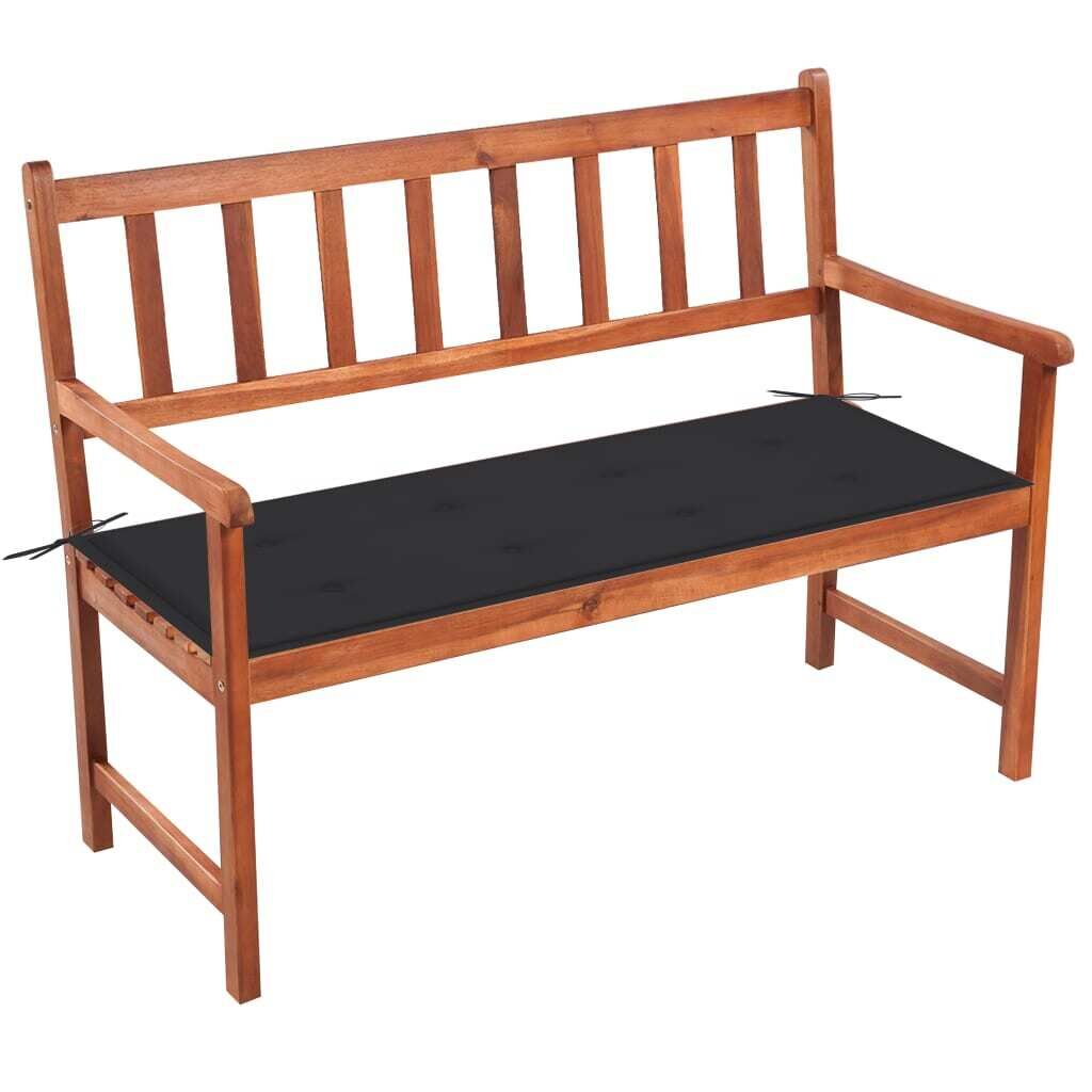 Garden Bench with Cushion Solid Acacia Wood