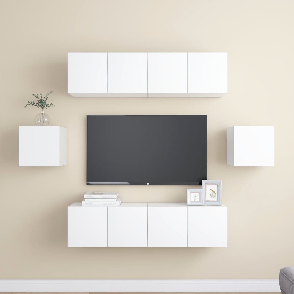 Deming 6 Piece TV Cabinet Set Engineered Wood