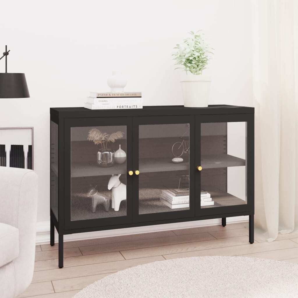 Sideboard 105x35x70 cm Steel and Glass