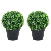 Potted Ball-Shaped Artificial Boxwood Pair