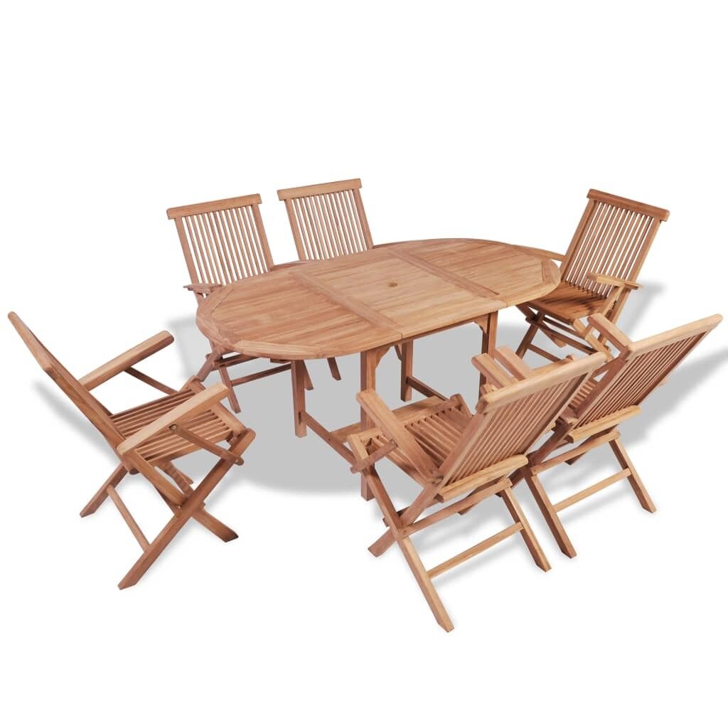 Outdoor Dining Set Solid Teak Wood