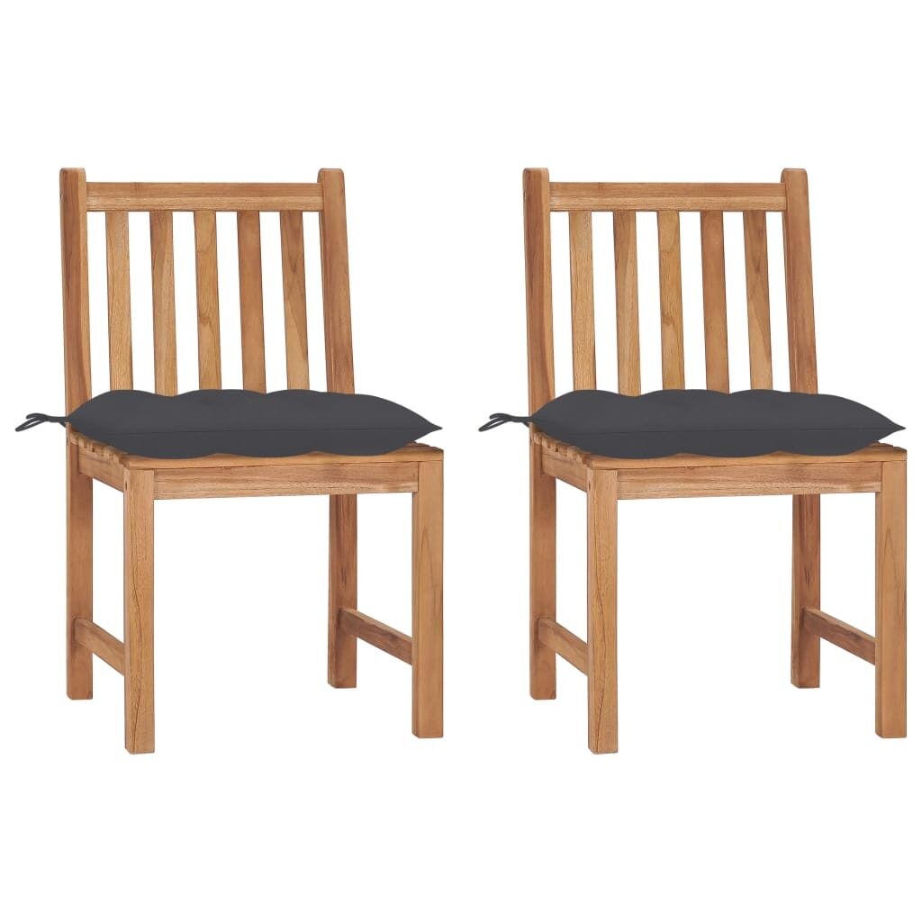 Garden Chairs with Cushions Solid Teak Wood