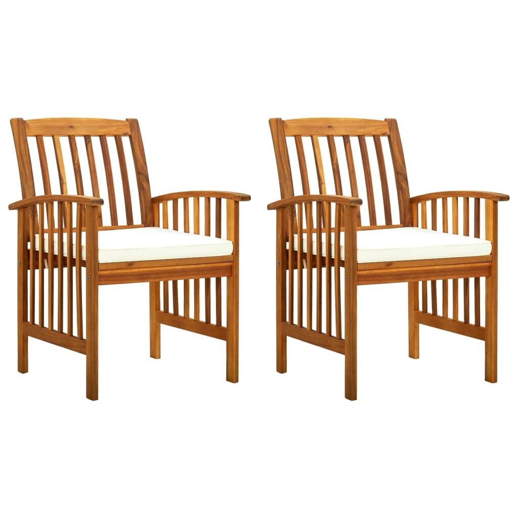 Garden Dining Chairs with Cushions Solid Acacia Wood