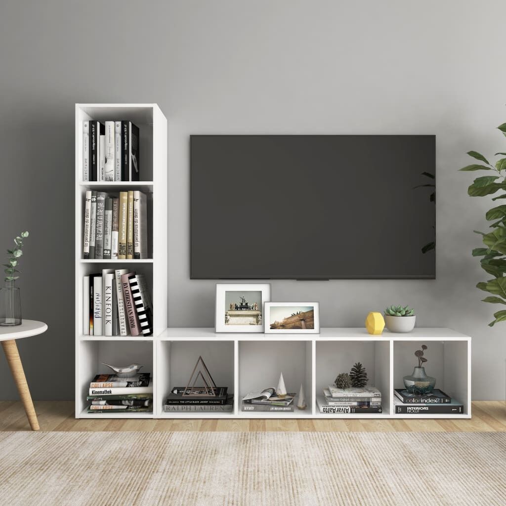 Island TV Cabinets 2 pcs Engineered Wood
